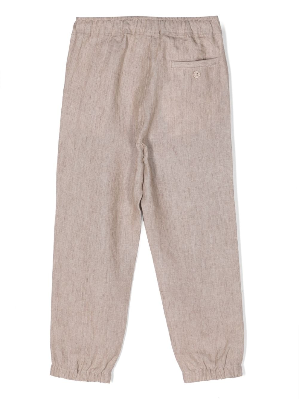 Shop Il Gufo Mid-rise Tapered Linen Trousers In Neutrals
