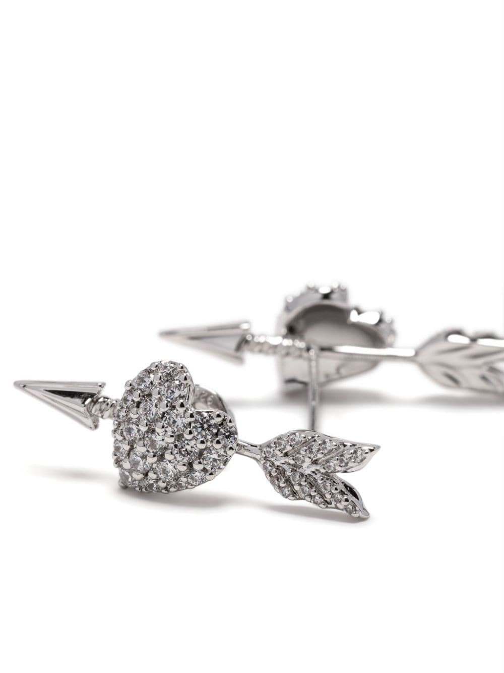 Shop Shushu-tong Heart-motif Stud Earrings In Silver