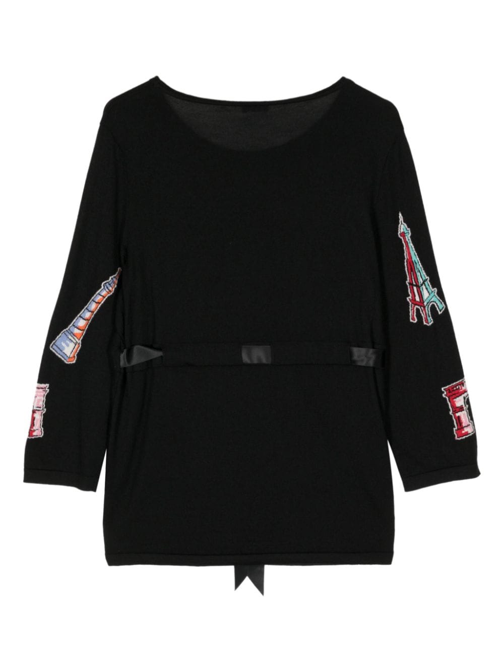 CHANEL Pre-Owned 2012 Icon tie-fastening jumper - Zwart