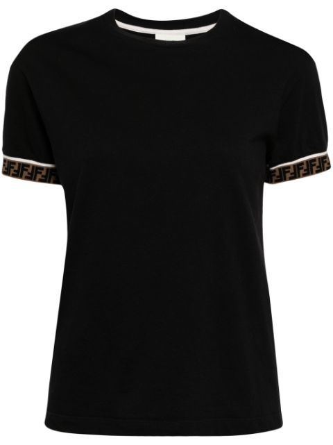 Fendi Pre-Owned FF-trim cotton T-shirt