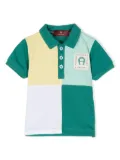 Aigner Kids logo-patch colour-block polo shirt - Green