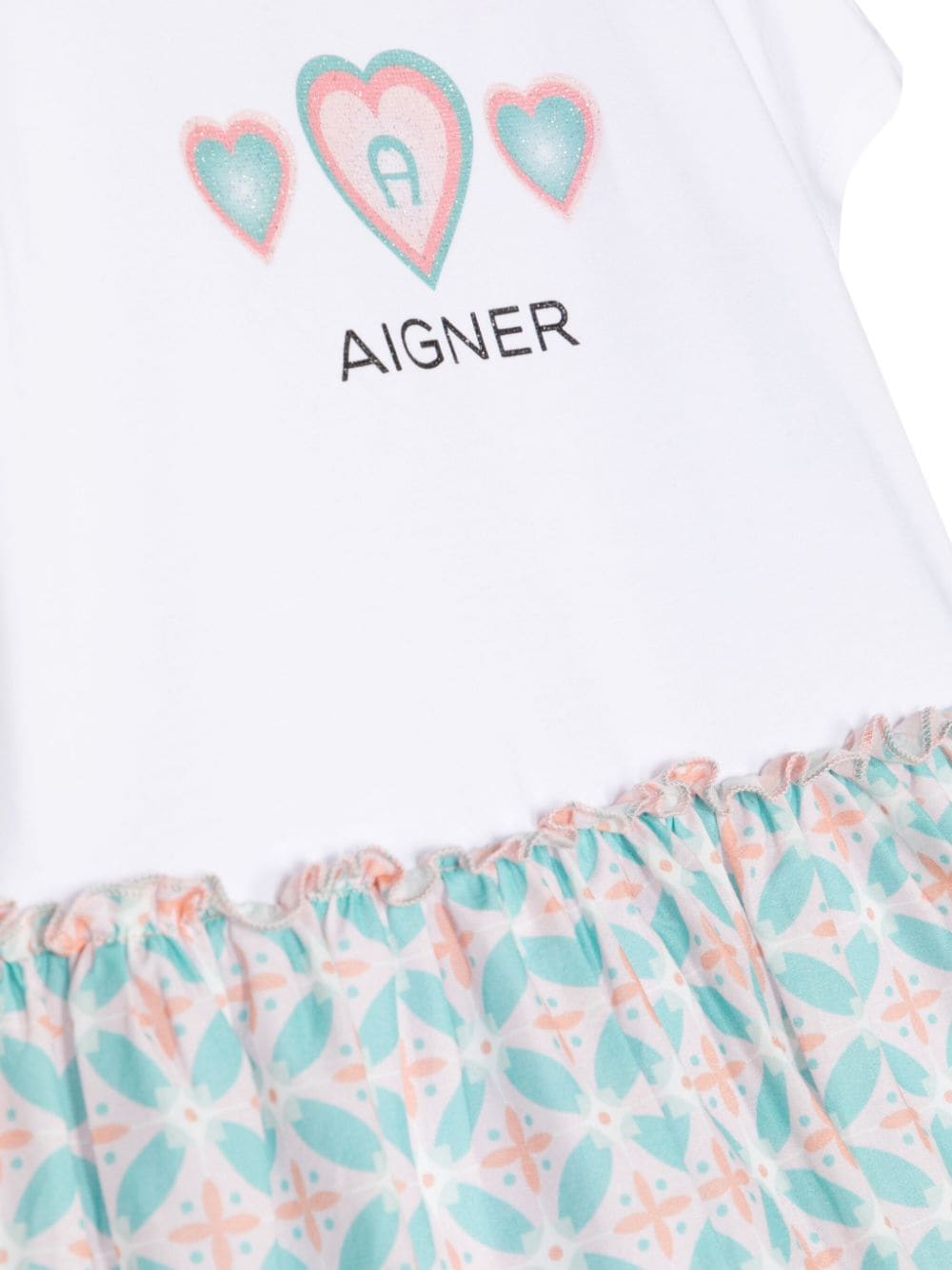 Shop Aigner Heart-print Cotton Dress In 白色