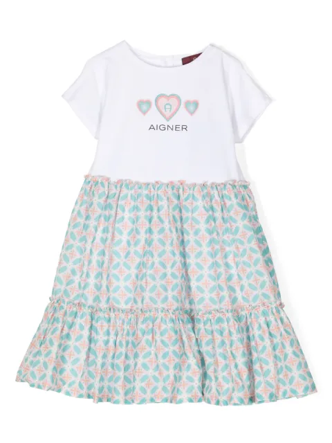 Aigner Kids heart-print cotton dress