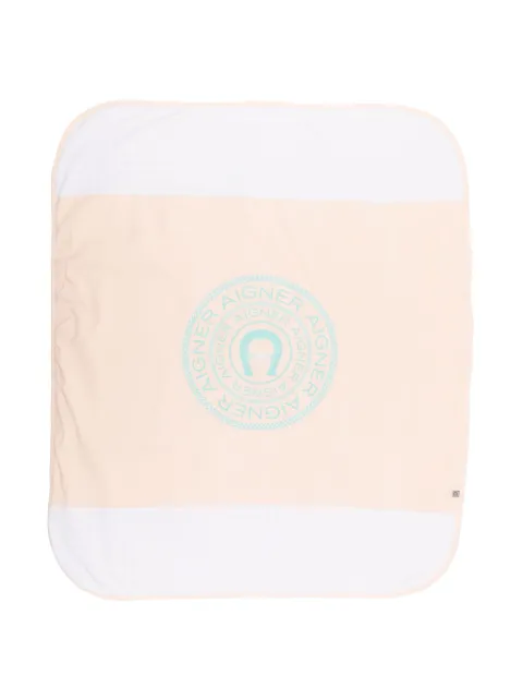 Aigner Kids logo-print Pima cotton baby blanket
