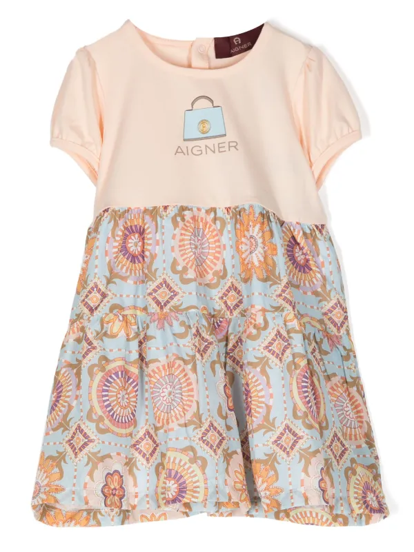 Aigner Kids graphic-print short-sleeve Dress Pink FARFETCH BH