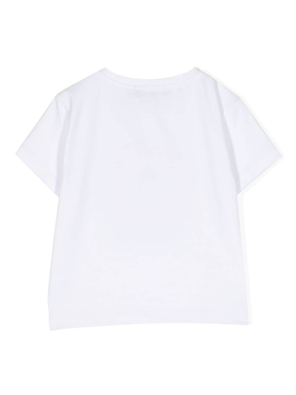 Shop Aigner Glitter-print Stretch-cotton T-shirt In 白色