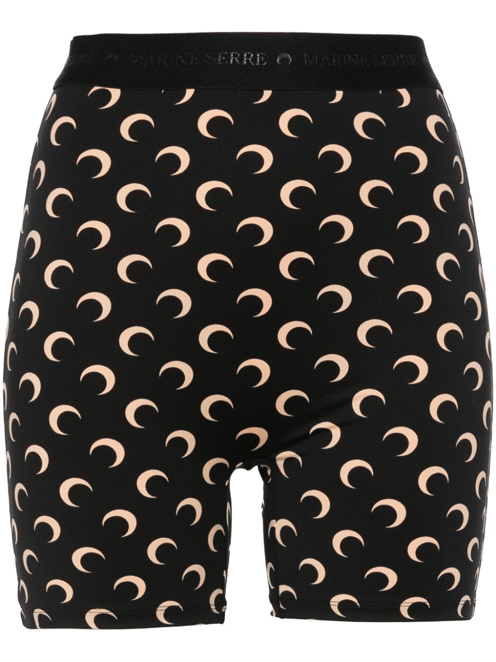 Marine Serre Crescent Moon-print shorts - Nero