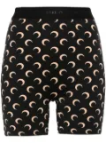 Marine Serre Crescent Moon-print shorts - Black