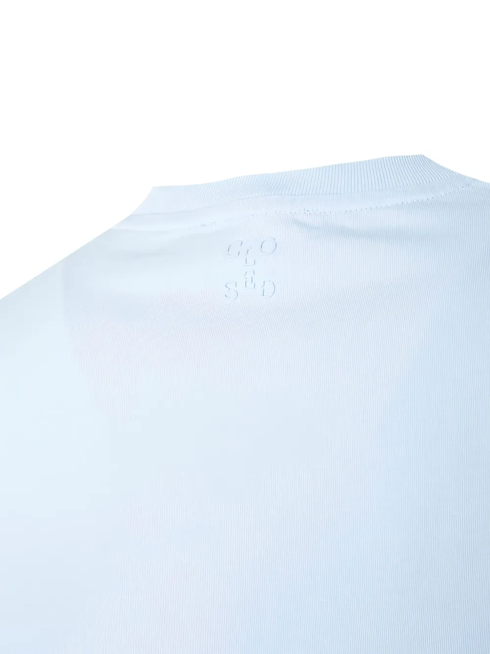 Closed T-shirt met logo-reliëf Blauw