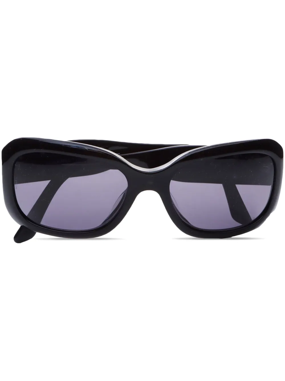 Pre-owned Chanel 2000s Cc Rectangle-frame Sunglasses In Black