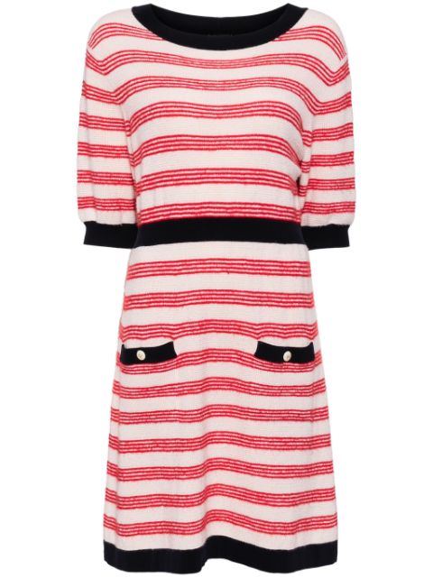 Cheap HOT SALE CHANEL 2000s striped knitted dress Women