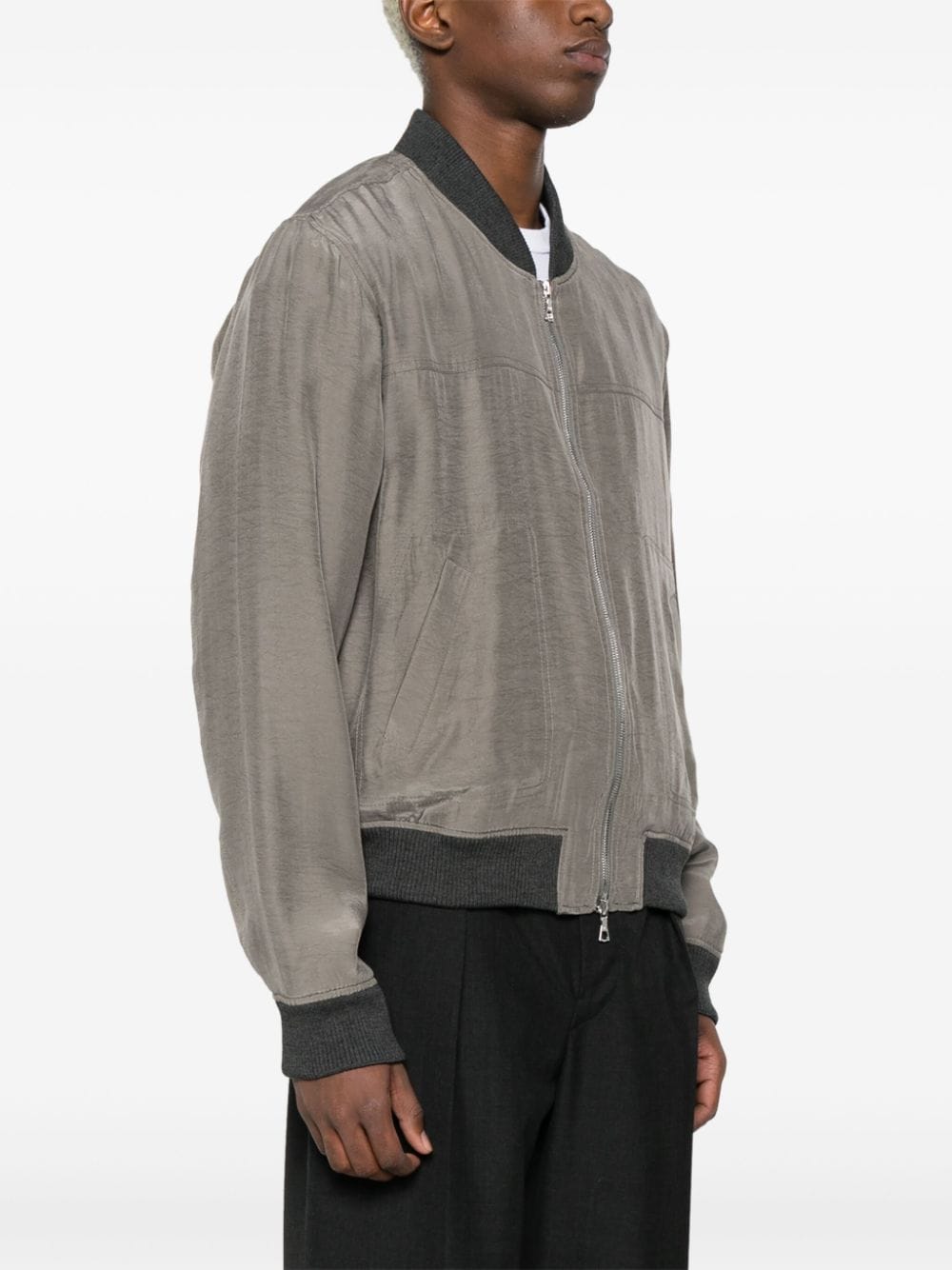 Shop Officine Generale Stefano Bomber Jacket In Grey