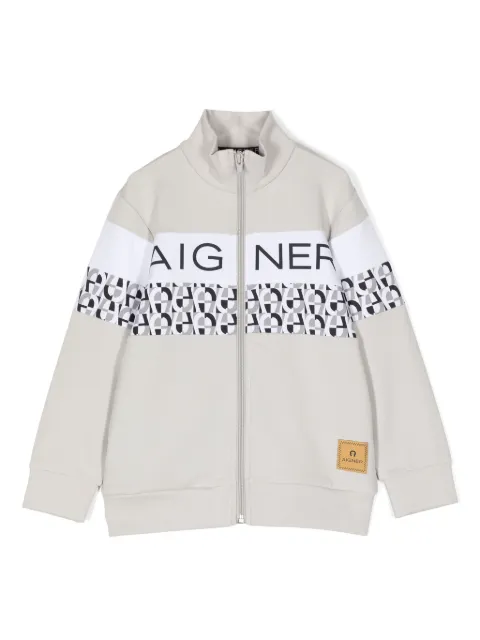 Aigner Kids logo-print cotton-blend jacket