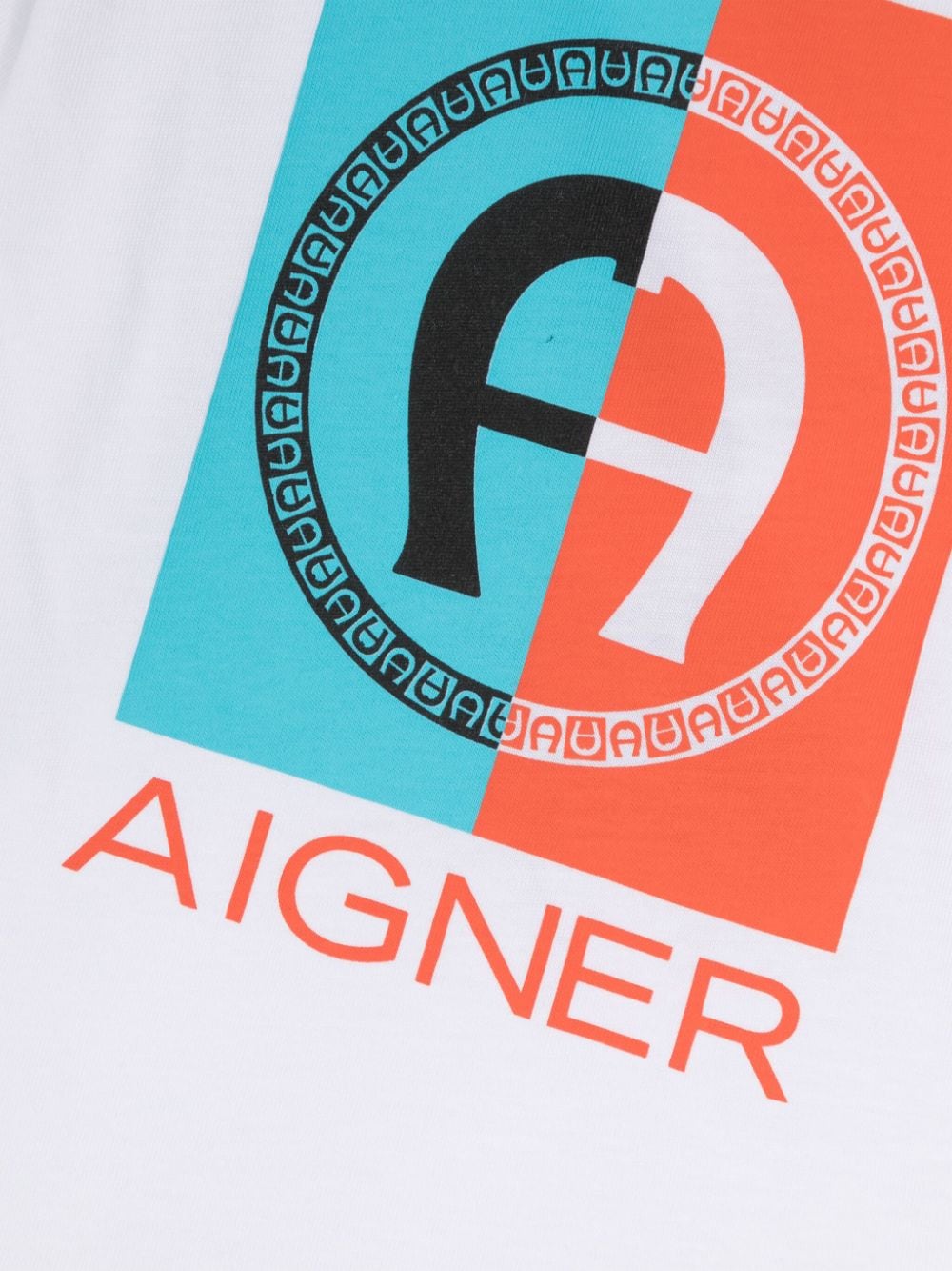 Aigner Kids Katoenen T-shirt met logoprint Wit