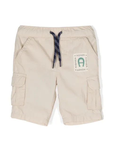 Aigner Kids logo-patch poplin Bermuda shorts
