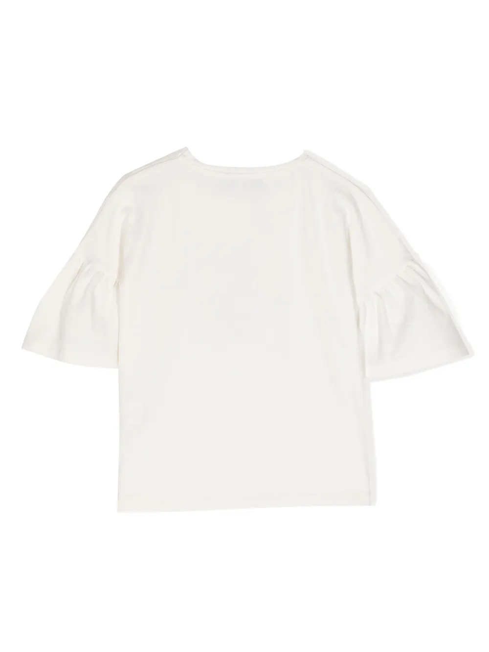 Aigner Kids T-shirt met logoprint en flared mouwen Wit