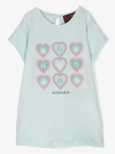 Aigner Kids playera con corazón estampado