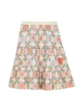 Aigner Kids tile-print cotton skirt - White