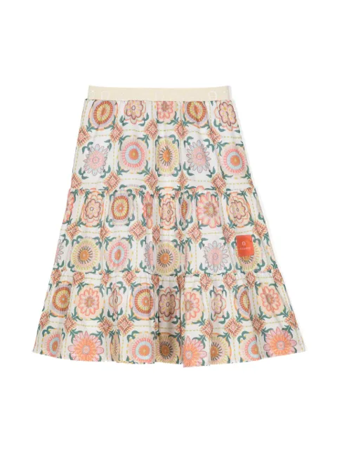 Aigner Kids tile-print cotton skirt