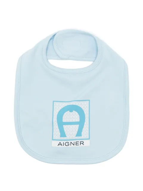 Aigner Kids logo-print cotton blend bib