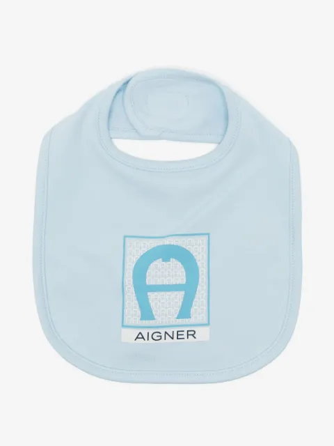 Aigner Kids logo-print cotton blend bib