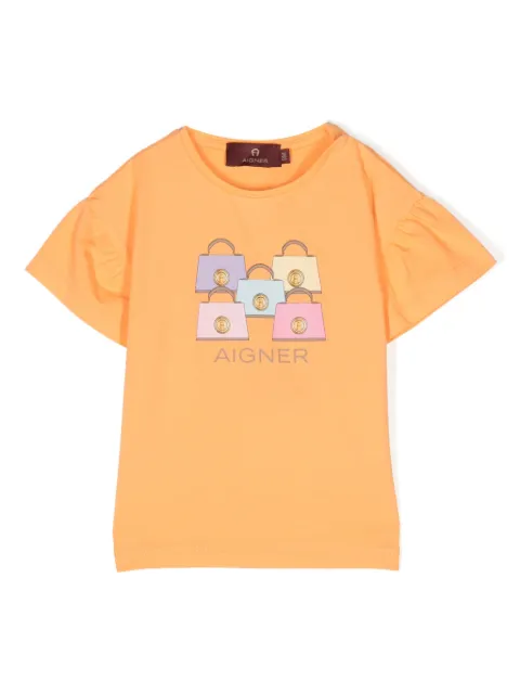 Aigner Kids playera con logo estampado