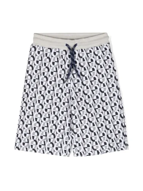 Aigner Kids monogram-pattern cotton track shorts