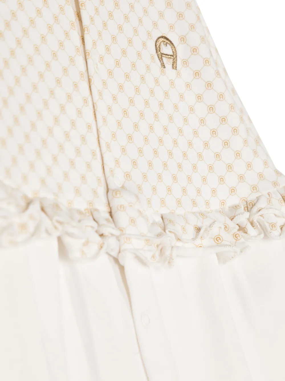 AIGNER LOGO-PRINT RUFFLE-DETAIL PYJAMAS
