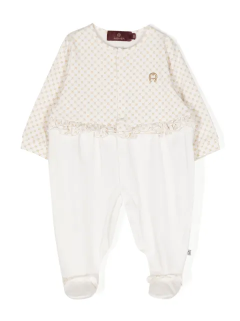 Aigner Kids logo-print ruffle-detail pyjamas