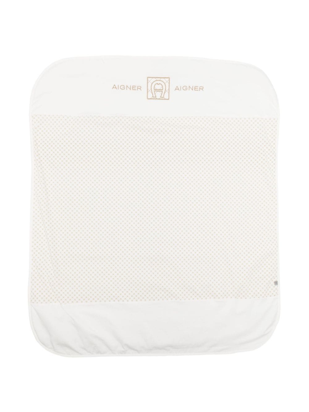 Aigner Embroidered-logo Pima Cotton Blanket In Neutrals