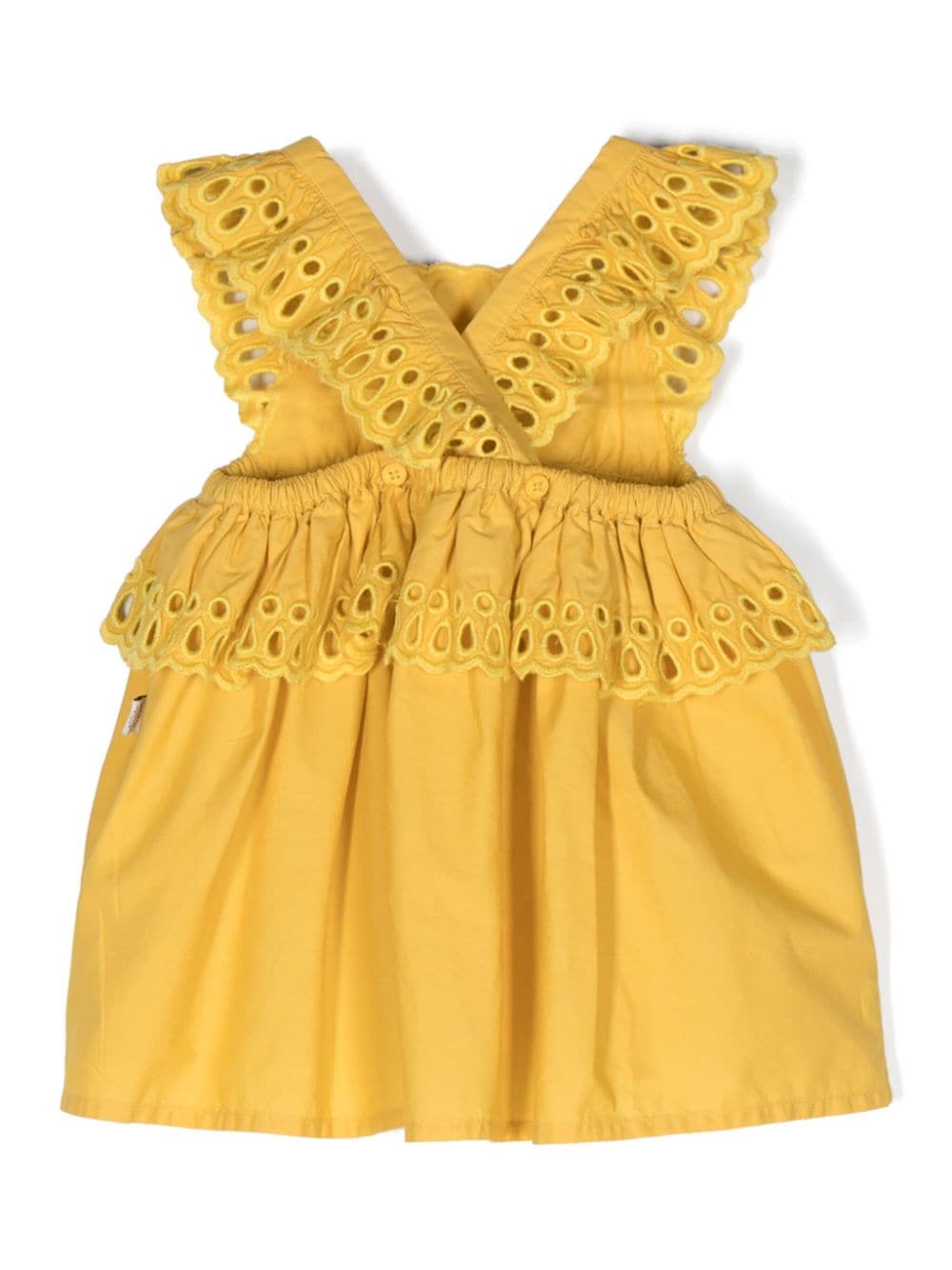 Shop Stella Mccartney Broderie Anglaise Poplin Top In Yellow