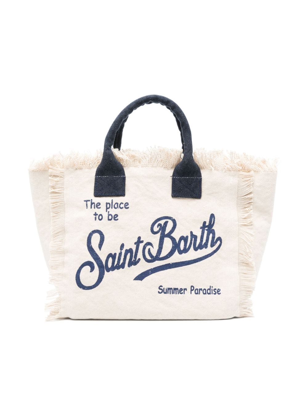 Shop Mc2 Saint Barth Colette Fringed Beach Bag In Neutrals