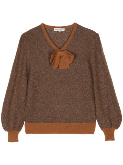 Christian Dior bow-applique knitted jumper Women