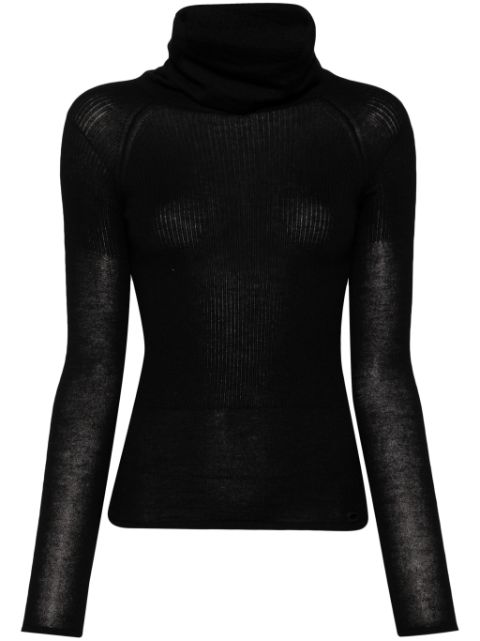 Affordable HOT SALE CHANEL 2005 roll-neck knitted jumper Women