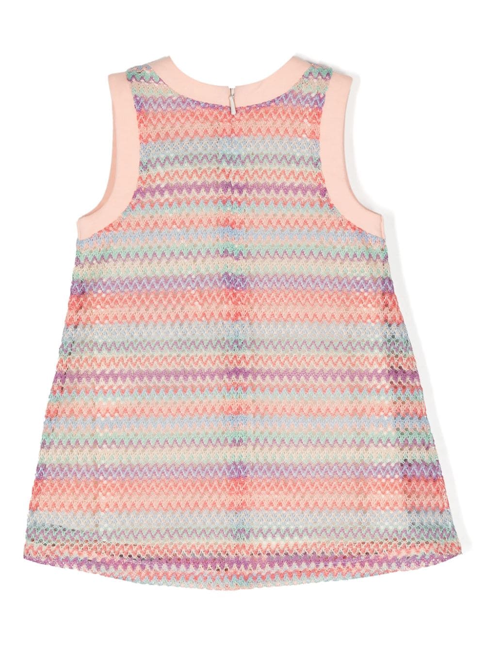 Aigner Kids floral-appliqué zig-zag dress - Roze