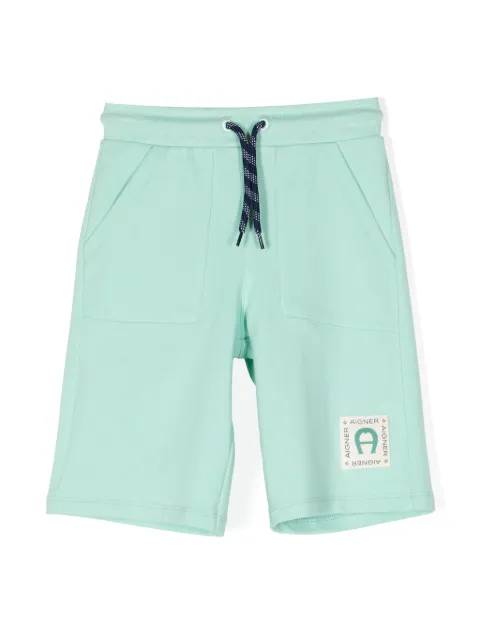 Aigner Kids logo-patch stretch-cotton Bermuda shorts