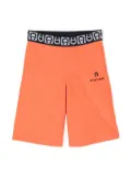 Aigner Kids logo-waistband stretch-cotton Bermuda shorts - Orange