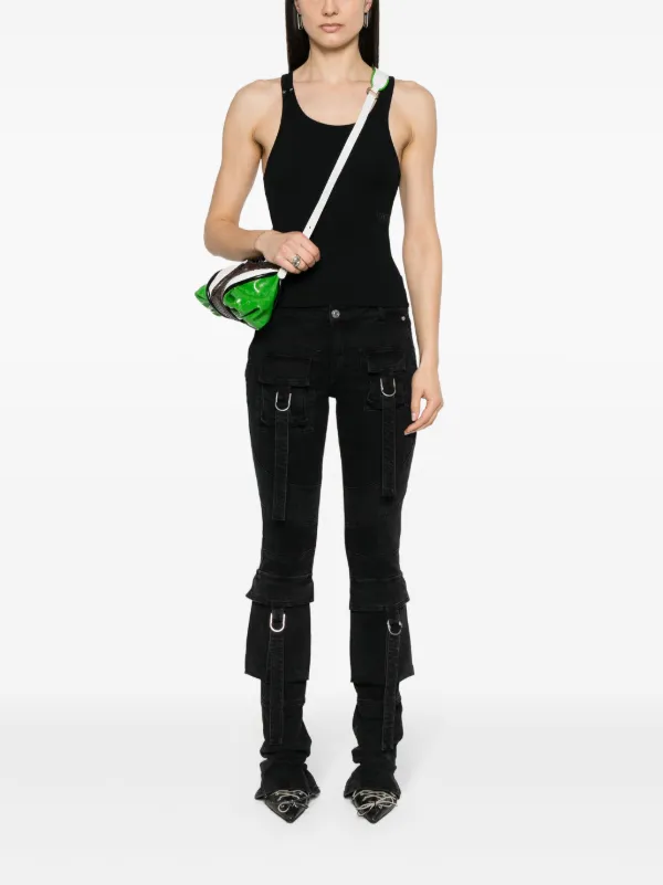 MM6 Maison Margiela cut-out Ribbed Tank Top | Black | FARFETCH
