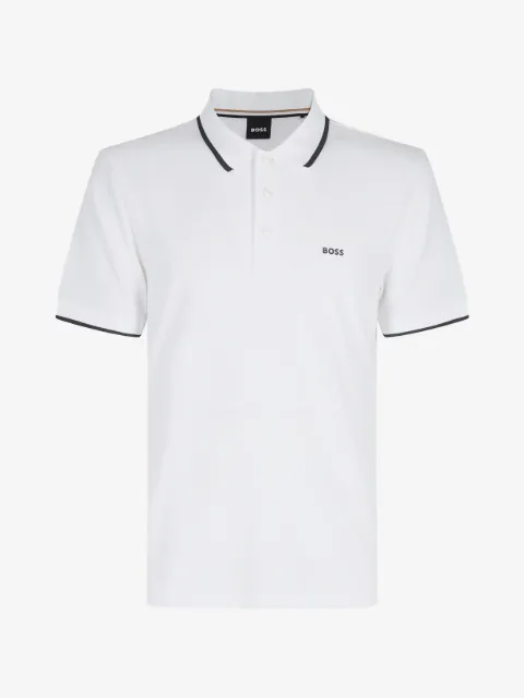 BOSS logo-rubberised cotton polo shirt
