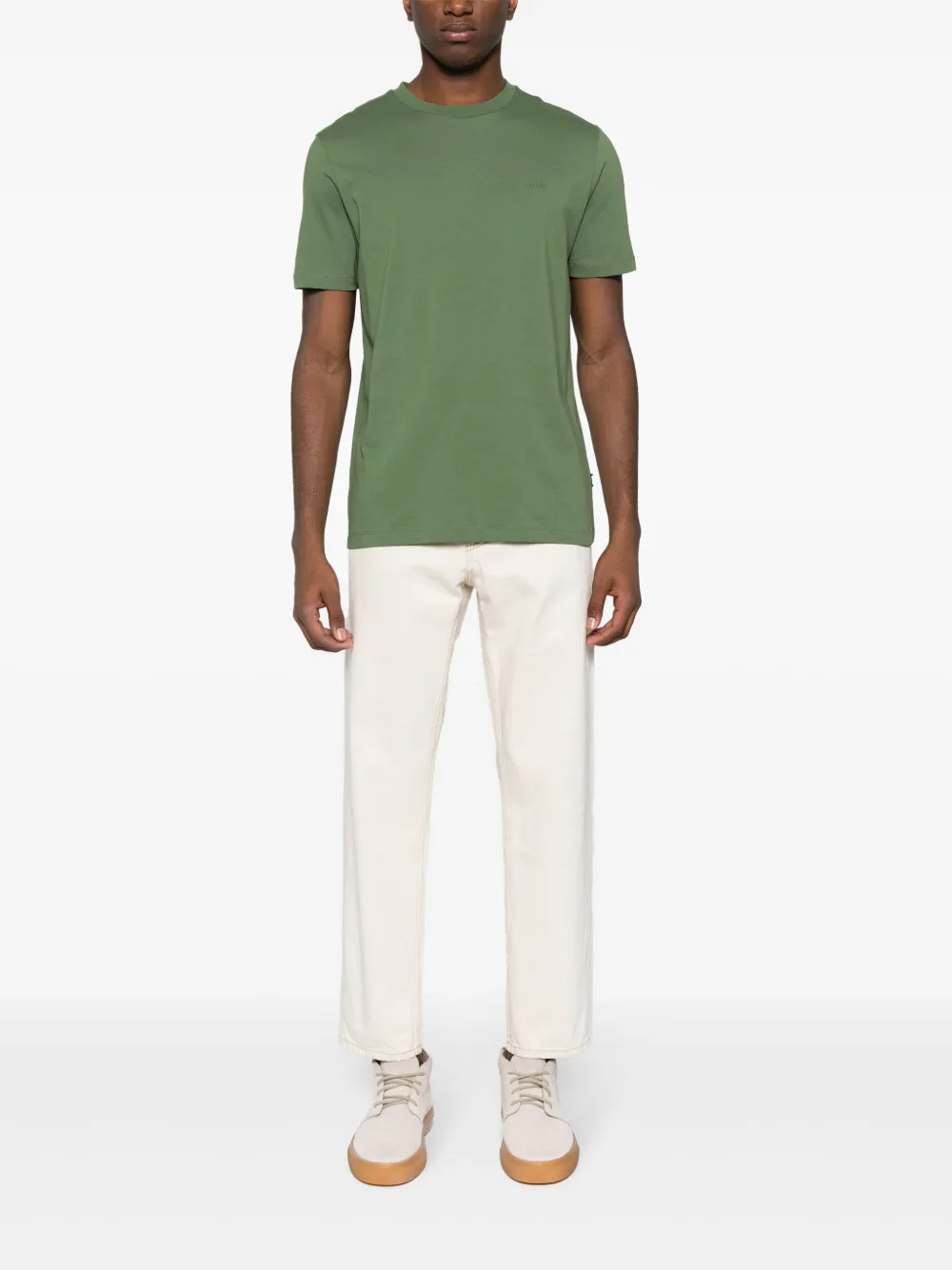 BOSS logo-appliqué cotton T-shirt - Groen