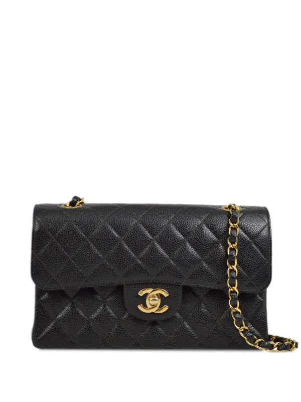 CHANEL Pre Owned 2000 Small Double Flap Shoulder Bag Black FARFETCH TR