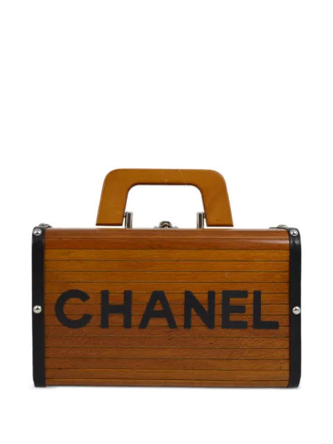 CHANEL Pre-Owned 1995 logo-print wood vanity bag 3987154 - 0