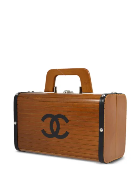 CHANEL Pre-Owned 1995 logo-print wood vanity bag 3987154 - 1