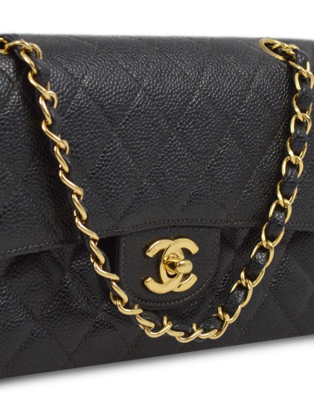 Pre-owned Chanel Double Flap 小号单肩包（2002年典藏款） In Black