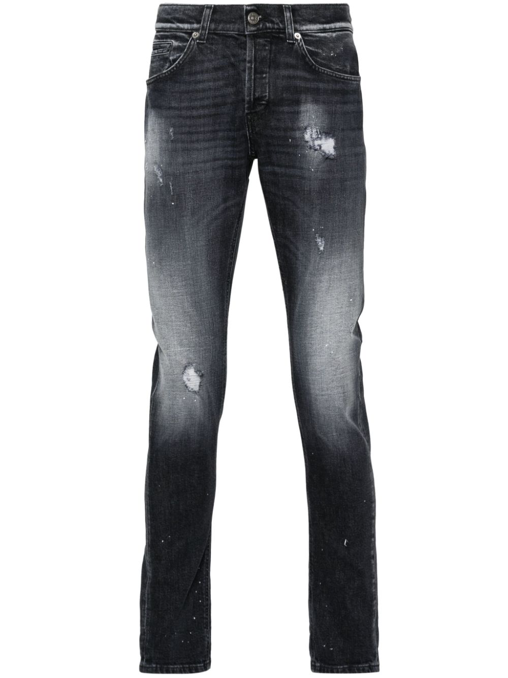 Dondup George Distressed Skinny Jeans In Black