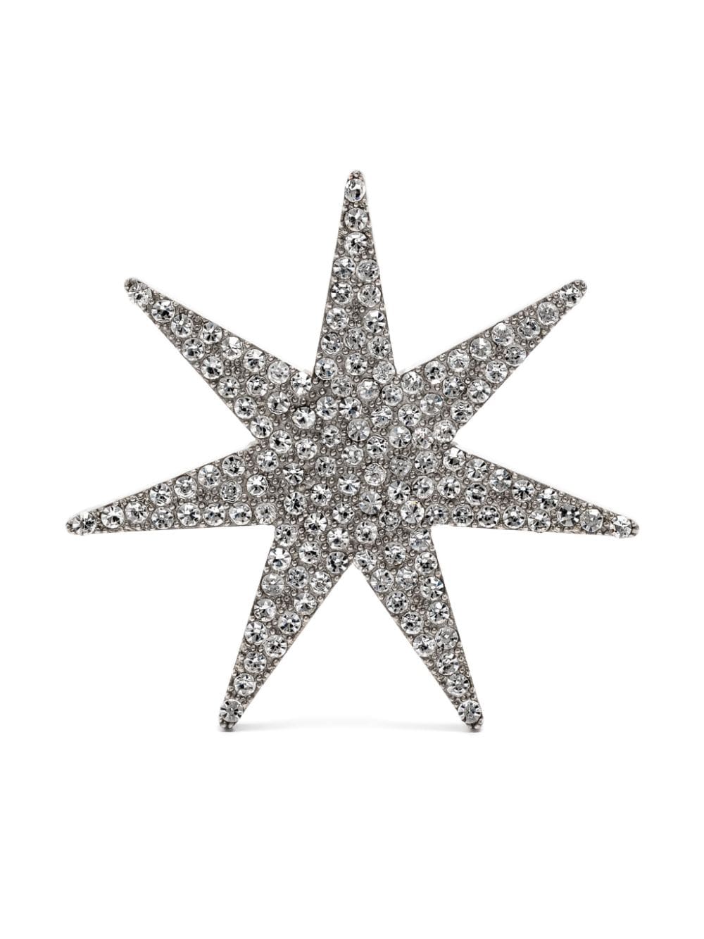 Moschino Crystal-embelished Brooch In Silver