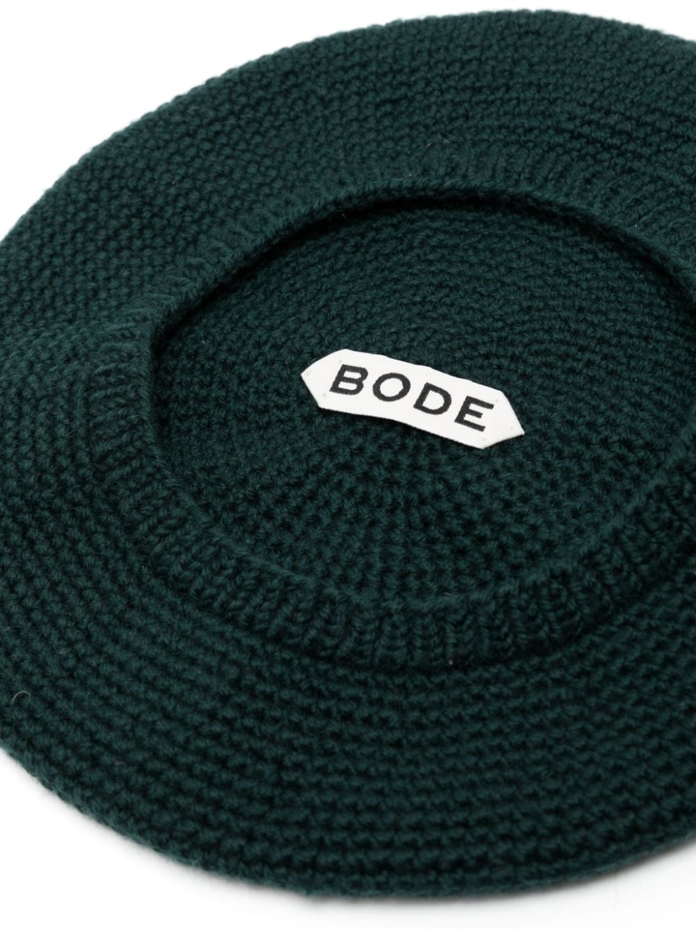 Shop Bode Crochet-knit Wool Beret In Green