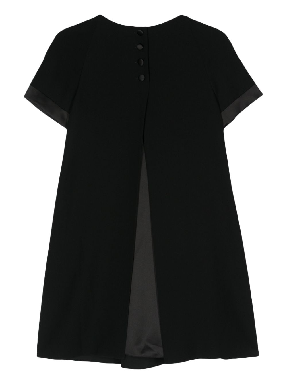 Shop Emporio Armani Cady Flared Mini Dress In Black