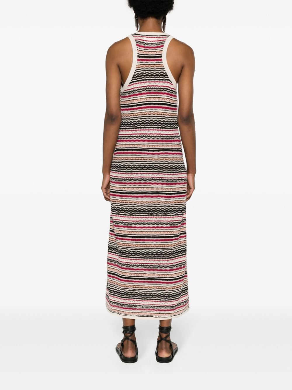 Shop Marant Etoile Haroya Striped Maxi Dress In 中性色