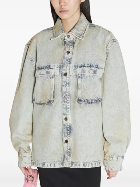 GUESS USA bleached-effect denim jacket